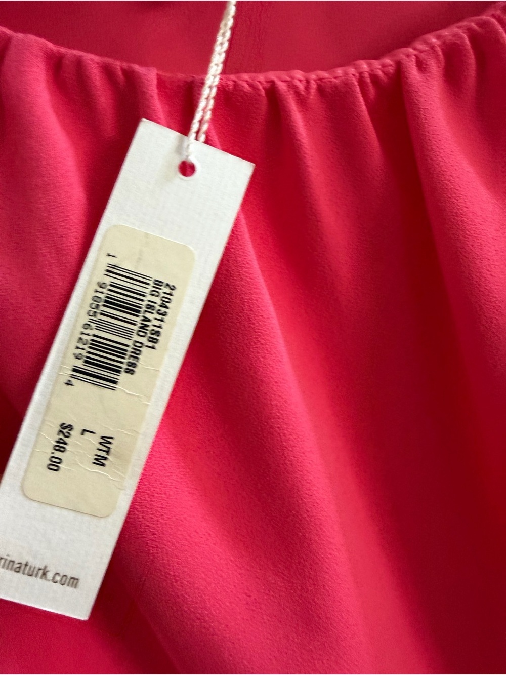 NWT Trina Turk Hot Pink High-Low Casual Dress large retail $248 - Picture 5 of 6